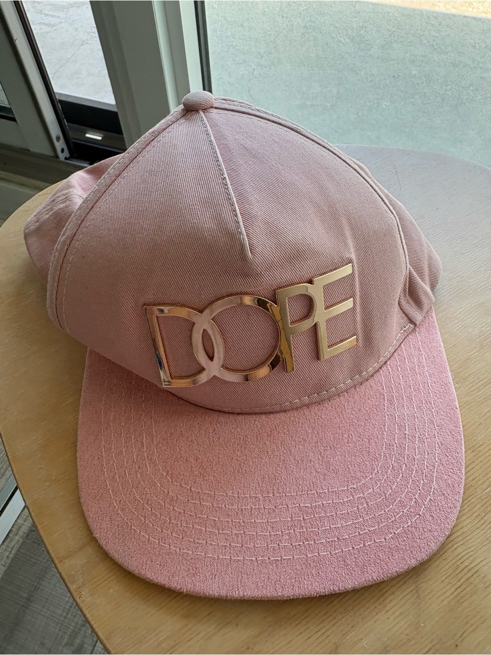 Pink 'DOPE' Metal Accent Baseball Cap